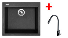 Sinks CUBE 560 Granblack + ELASTA S černá matná 